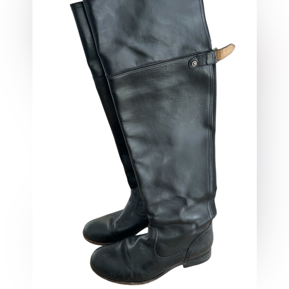 FRYE Black Knee High Shirley Riding Boots in Size 8